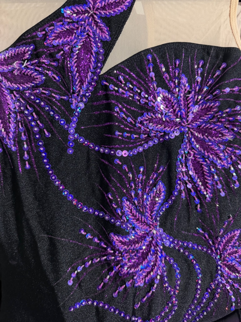 Purple & Black Sequin Dance/Twilling Piece size 7 - Picture 5 of 9